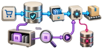 A durable workflow checkpoint, delivery path, and a retained item available for inspection and replay.